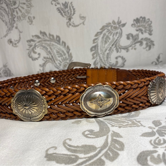 Fossil Brown Woven Belt with Silver Accents - Picture 5 of 16